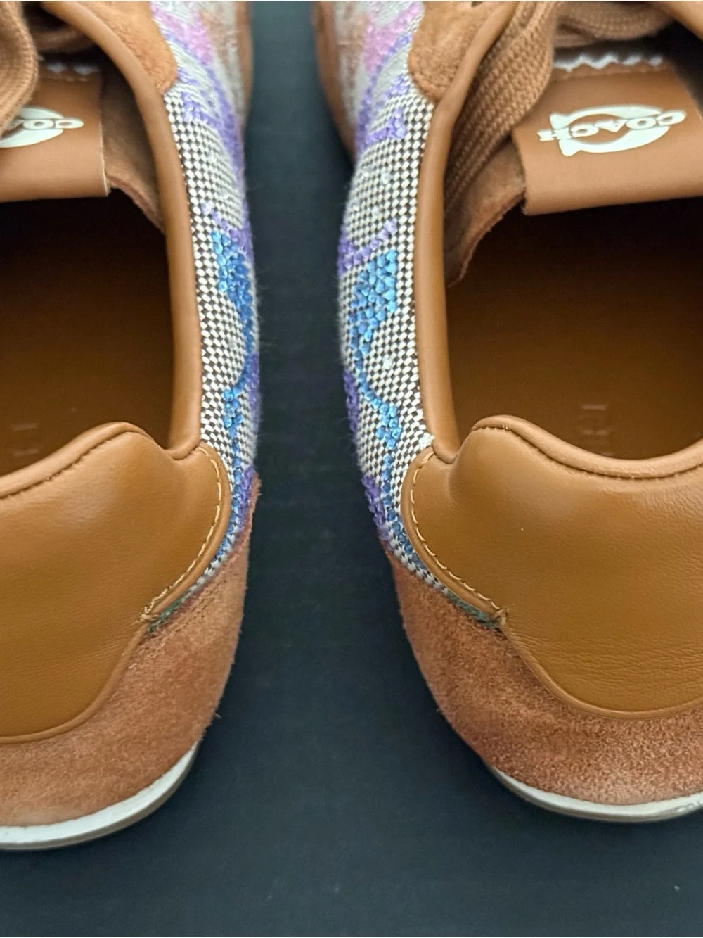 Coach Suede Sneaker with Iridescent Crystal Paneling Size 10 NEW